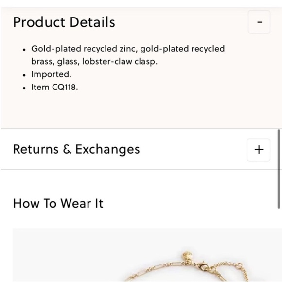 New! J.Crew Gold Plated Carabiner Charm Necklace (1071) NWT - Picture 4 of 5